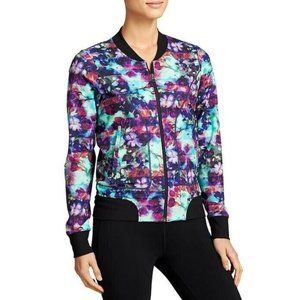 Athleta Purple Full Zip Floral Fade Bomber Jacket